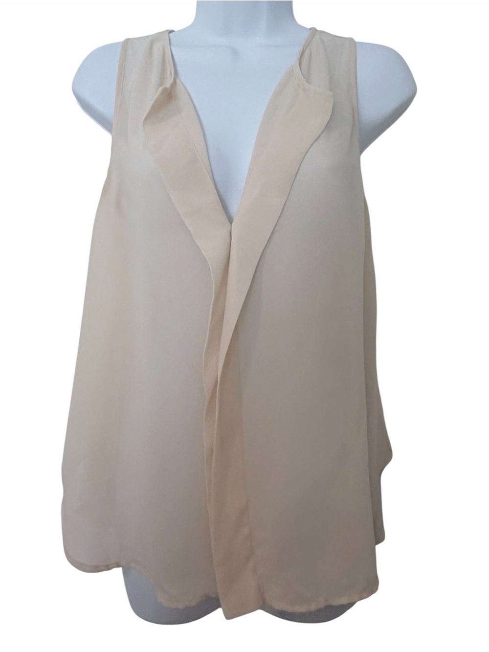 Naked Zebra Cream Sleeveless V-Neck Chiffon Cami
